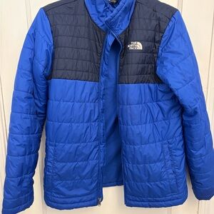 The North Face Boy’s Royal Blue and Navy Blue Quilted Puffer Jacket